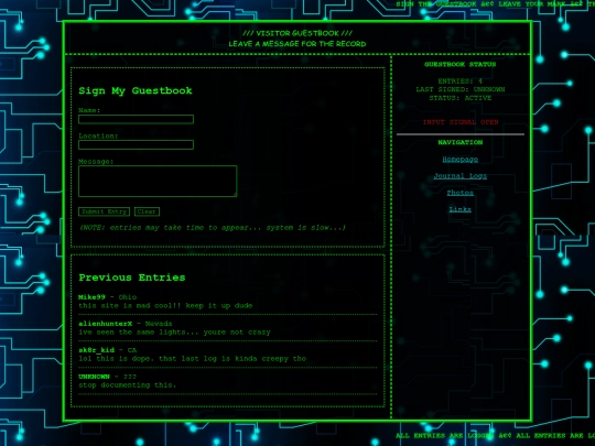 guestbook screenshot