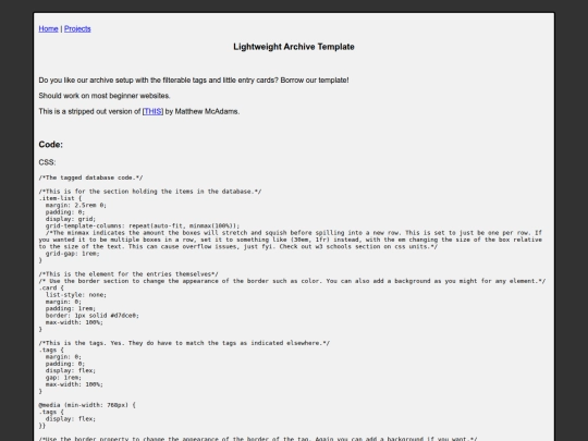 extras/archivetemplate screenshot