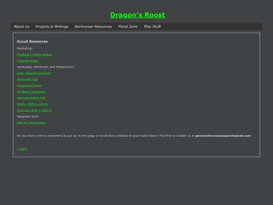 extras/links/occult screenshot