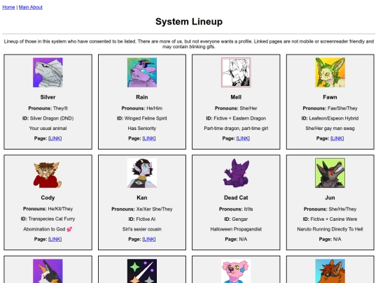 syspages/lineup screenshot
