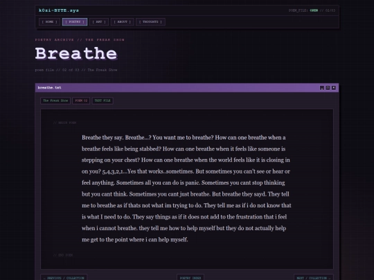 poetry/freak-show/breathe screenshot