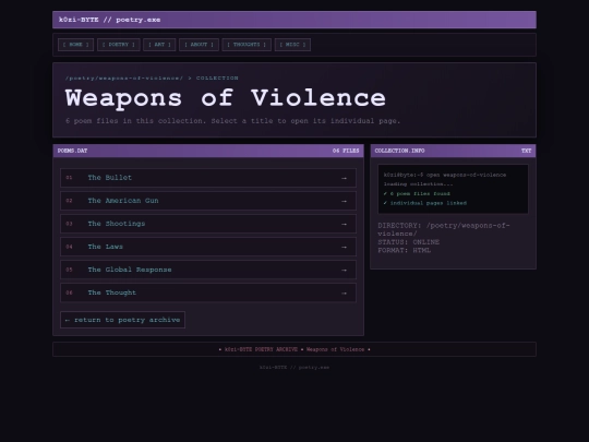 poetry/weapons-of-violence screenshot