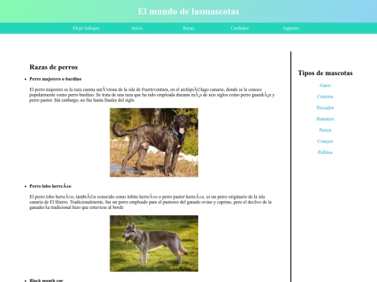 Tipos de mascotas screenshot