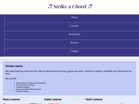 music/lessons screenshot