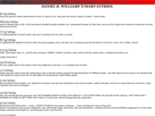 diaries screenshot