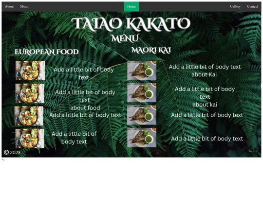 menu screenshot