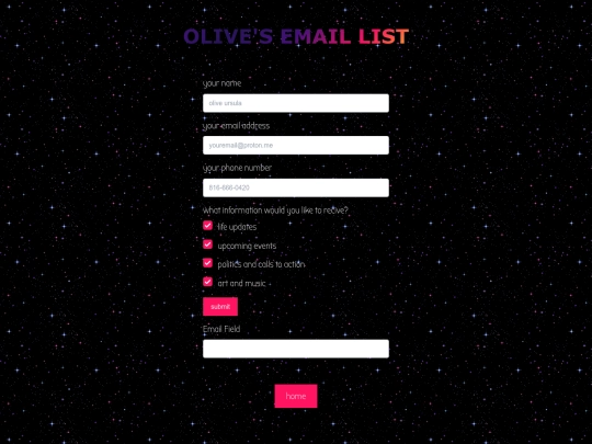 email-list screenshot