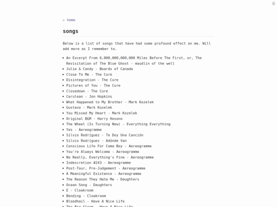 songs screenshot