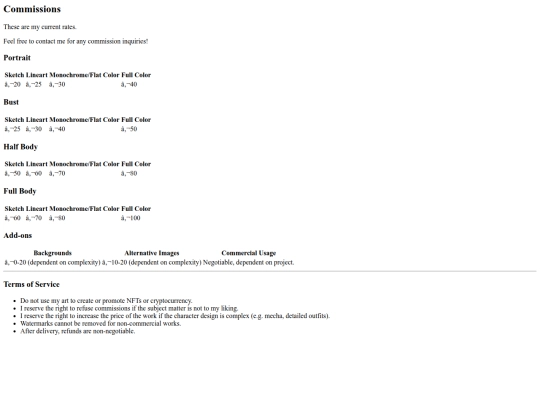 templates/commissions screenshot