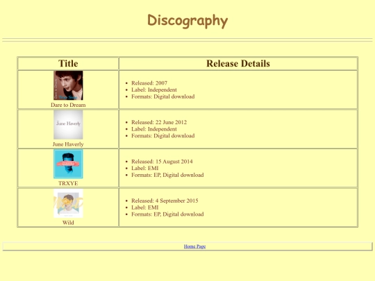 discography screenshot