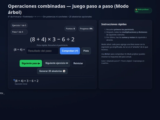 Operaciones combinadas screenshot