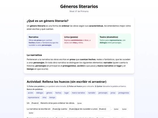 géneros literarios screenshot