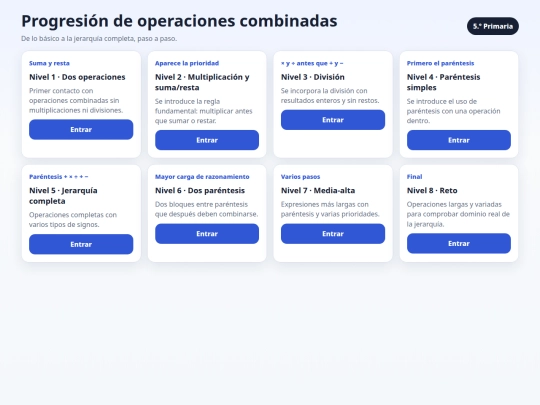 progresion_operaciones_combinadas_5primaria screenshot