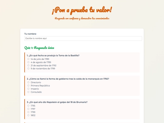 quiznapoleon screenshot