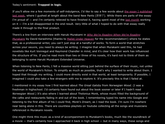 sentiments/logic screenshot