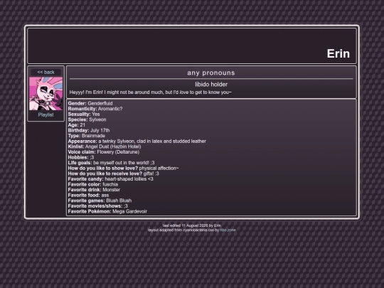 pages/erin screenshot