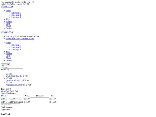 shoping-cart screenshot
