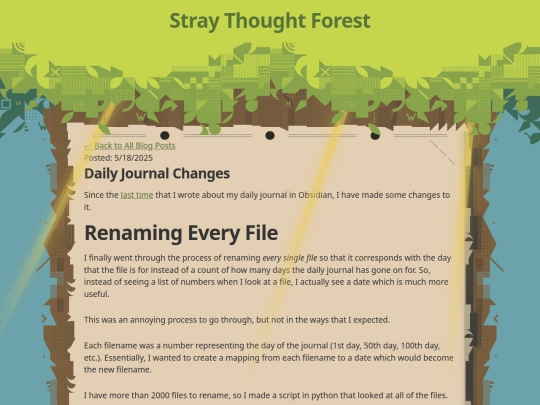 blog/dailyjournalchanges screenshot