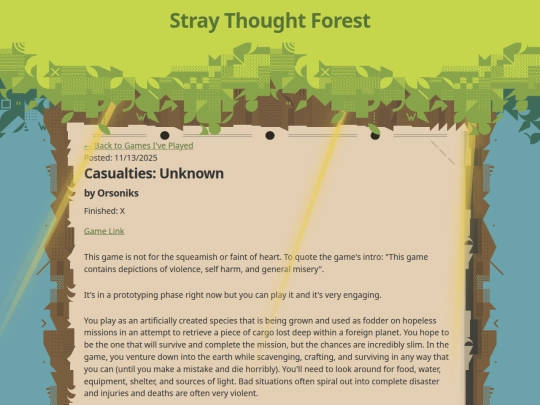 gamesiveplayed/casualtiesunknown screenshot