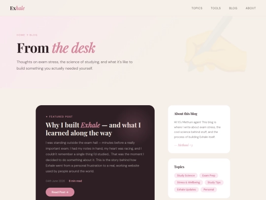blog screenshot