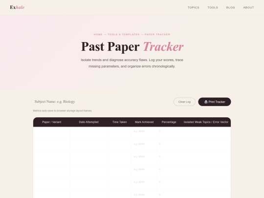 pastpaper-tracker screenshot