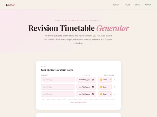 revisiontimetable screenshot