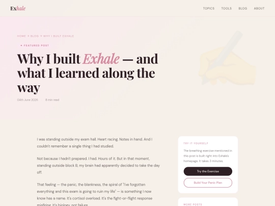 why-i-built-exhale screenshot