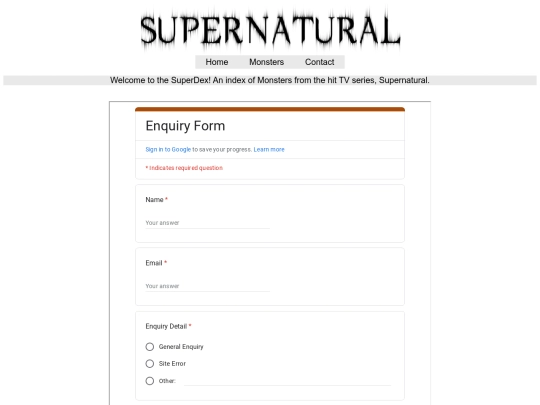 pages/contact screenshot