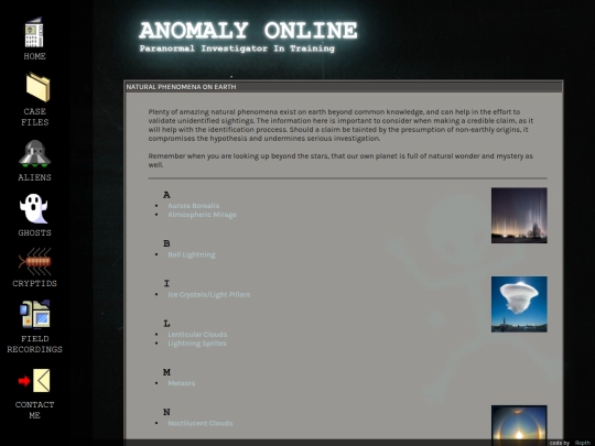 aliens/earthlyphenomena screenshot