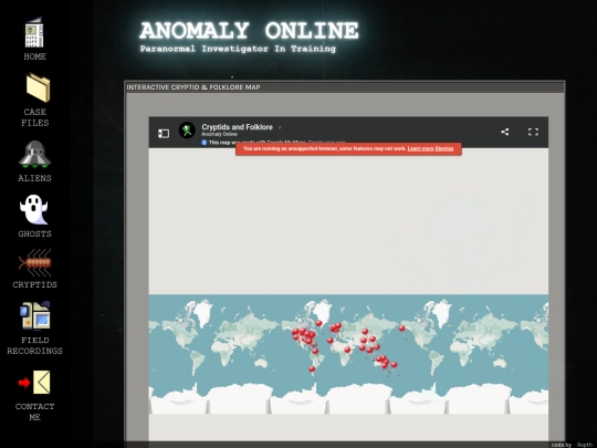 cryptids/cryptidmap screenshot