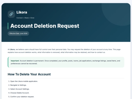 linkoradeleteaccount screenshot