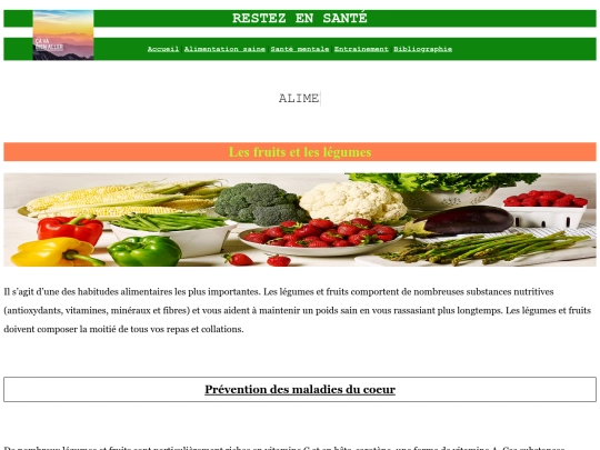 html/Alimentation screenshot