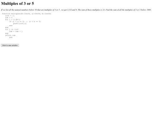 projecteulerhtml/001multiples screenshot