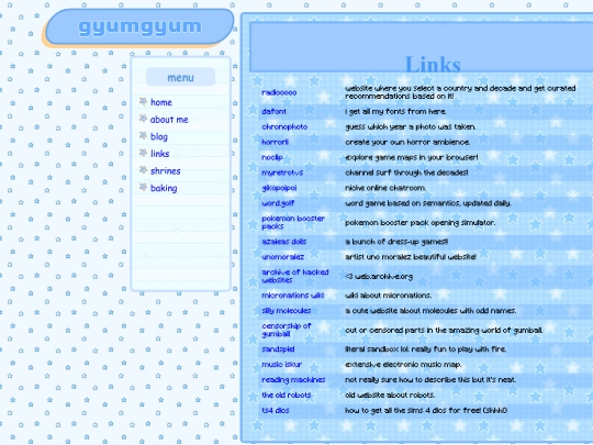links screenshot