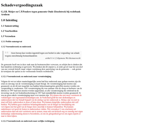 helpt/moesje/schadeverzoek/rechtszaak screenshot