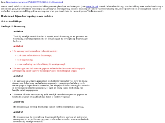 helpt/moesje/wetgeving/AWB/hoofdstuk_4_bijzondere_bepalingen_bij_besluiten screenshot