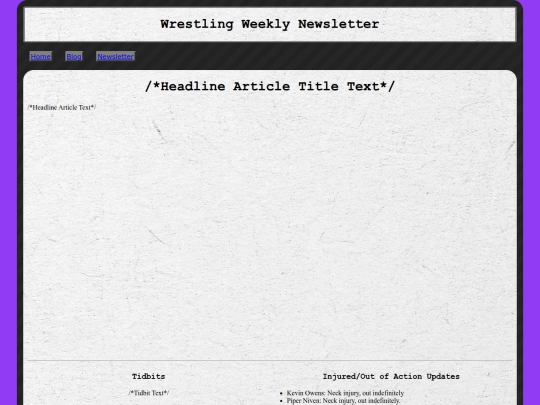 Newsletters/template.newsletter screenshot