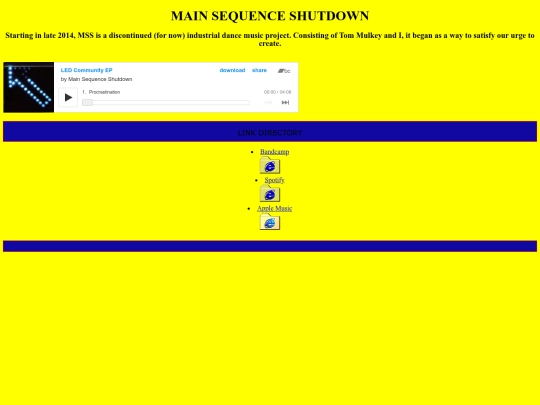 mainsequenceshutdownlinks screenshot