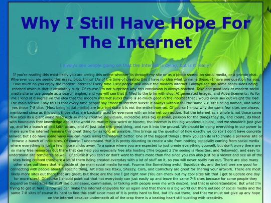 Hope for the internet screenshot