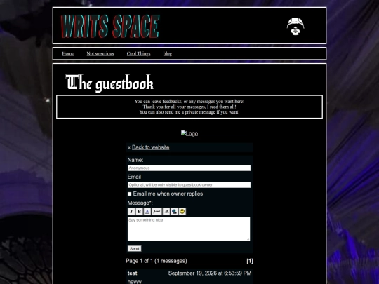 guestbook screenshot