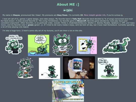 aboutME screenshot