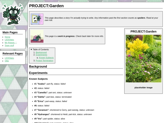 oc-pedia/PROJECTgarden screenshot