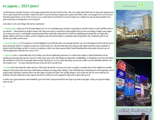blog posts/tripblog screenshot