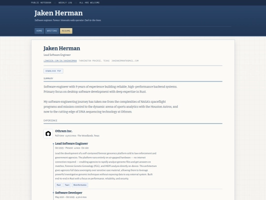 resume screenshot