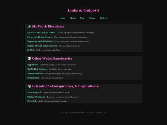 links screenshot