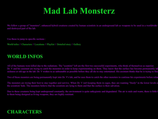 creations/universes/mad-lab-monsterz screenshot