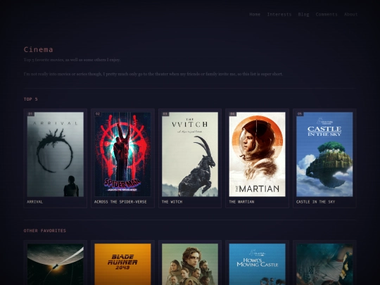 pages/cinema screenshot
