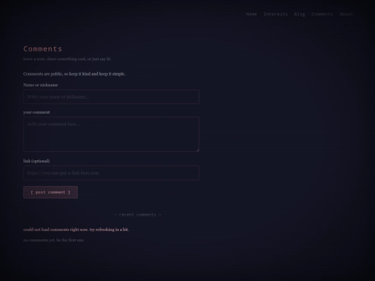 pages/comments screenshot
