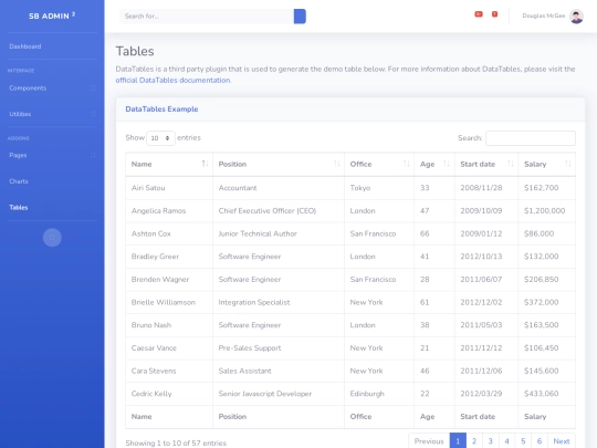 tables screenshot