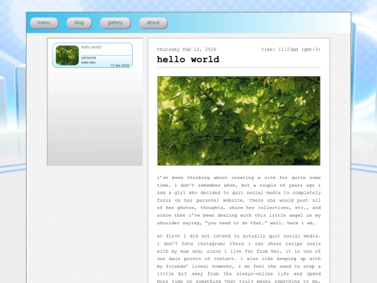 Blog screenshot
